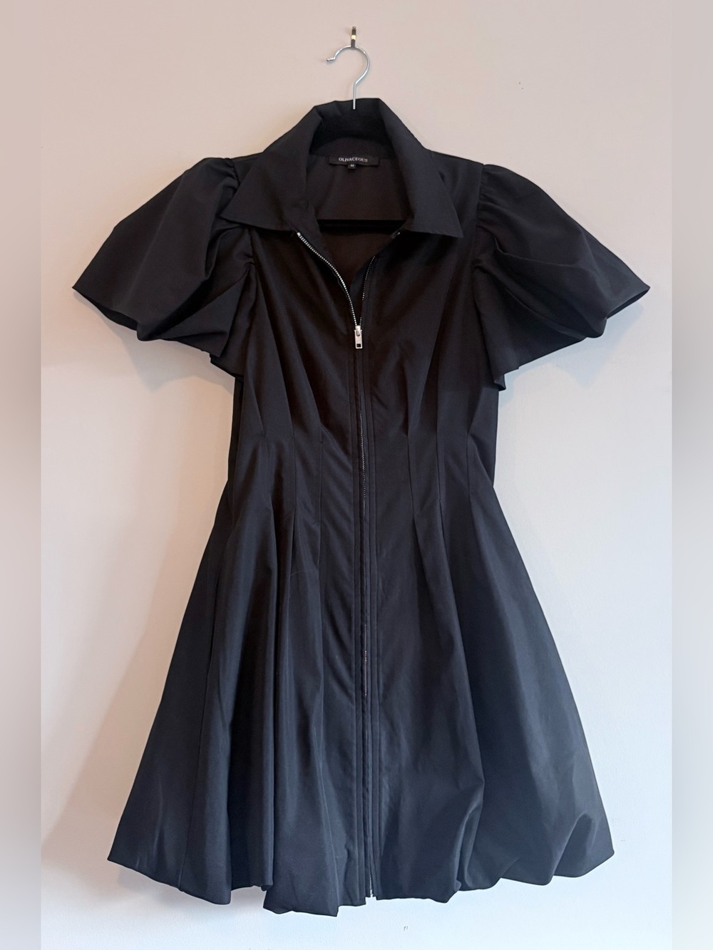 Oliviaceous Bubble Sleeve Zip Up Dress